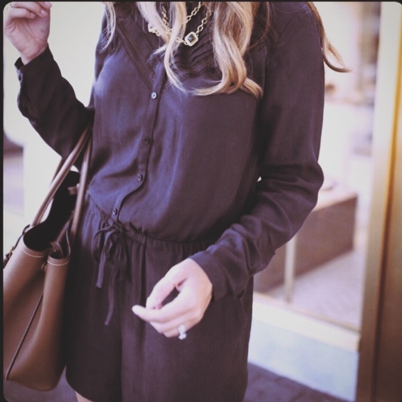 NET LOFT Lacey Long Sleeve Drawstring Romper Size Small Petite - Picture 14 of 14